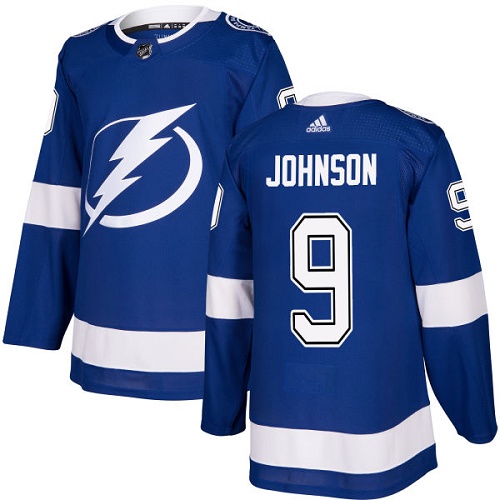 Adidas Lightning #9 Tyler Johnson Blue Home Authentic Stitched NHL Jersey - Click Image to Close